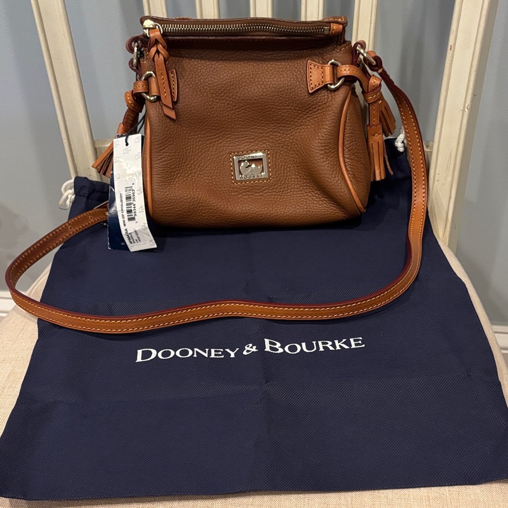Dooney & Bourke Brown Leather Mini Satchel Crossbody Bag